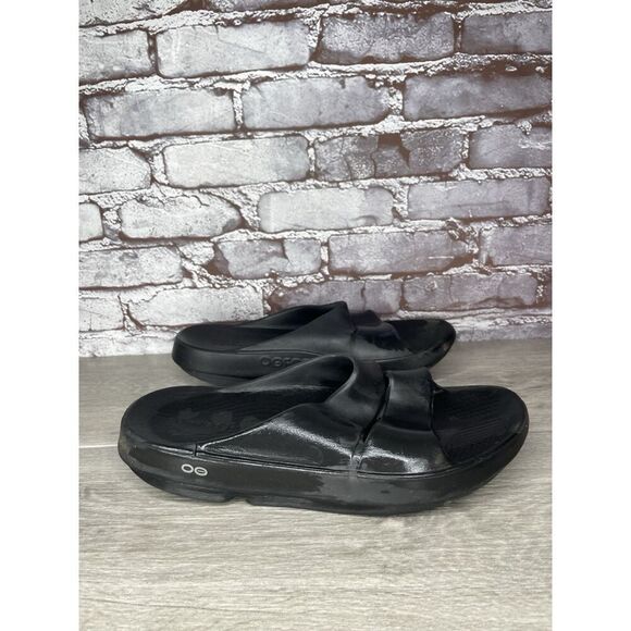 OOFOS OOAHH Black Recovery Rubber Comfort Slides Sandals Men Sz 44EU/11M US main image 7